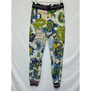 JW Los Angeles Jogger Pant Women S Green White Jenn French Terry Hawaiian Print